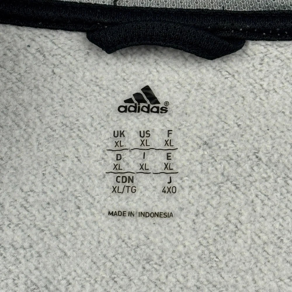 Adidas Hoodie‎ Mens XL Gray Essentials Fleece 3-Stripes Full Zip Hoodie Classic